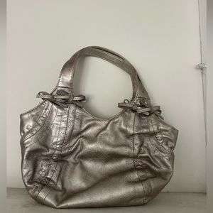 DKNY gunmetal bow handbag